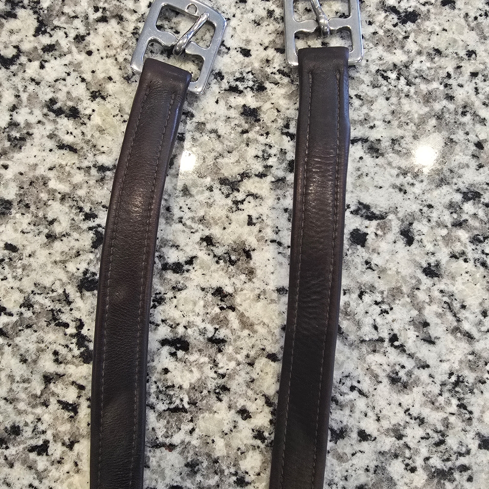 Smartpak Lined Stirrup Leathers - 54in, Dark Brown